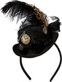 Minihut Steampunk schwarz Zylinder Karneval Fasching Damen Brille Uhr Zahnrad