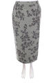 Peter Hahn Midi Skirt Pure Virgin Wool Flower Print D 40 grey charcoal