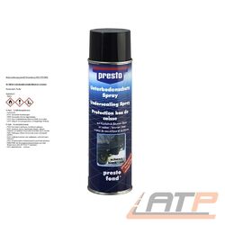 500ml PRESTO UNTERBODENSCHUTZ UBS BITUMEN SCHWARZ STEINSCHLAGSCHUTZ SPRAYDie Nr.1* für Autoteile: Top-Preis-Leistungs-Verhältnis