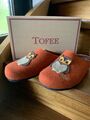 Tofee Hausschuhe Socken Pantoffel Latschen Schlappen Hüttenschuhe Orange Eule