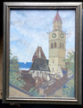 :AQUARELL RAHMEN ANTIK ÜBERLINGEN ST. NIKOLAUS AM BODENSEE KIRCHE ATSTADT RAHMEN