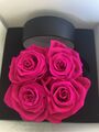 Fleurs De Paris - Infinity Roses, Box mit 4 Echten Rosen, konserviert, Pink