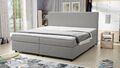 Boxspringbett 180x200 Hotelbett Bonellfederkern Bett mit Topper Paxos 4 hellgrau