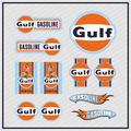 11tlg  GULF XL Aufkleberset Oldschool Gasoline US Muscle Car Oldtimer Youngtimer