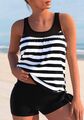 Tankini Set ohne Bügel Push Up Zweiteiliger Bademode Strandkleidung