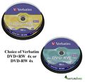 Original Verbatim wiederbeschreibbar DVD-RW oder DVD+RW 4x 4,7GB 120 Minuten