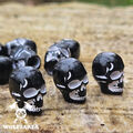 10 x Großlochperlen Acryl Skull  Schwarz / weiß Bead Perle 4,6 mm Loch Paracord