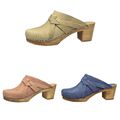 Sanita Wood Manuella Square Damen Clogs | Hausschuhe | Gartenschuhe | Geöltes Le