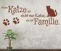 Wandtattoo Katzen Familie Spruch Meine Katze ist nicht  Wandsticker Wanddeko