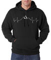 Youth Designz Heartbeat Mountain Herren Hoodie mit Print Lustig Berg Wandern Fun