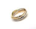 WEMPE BAND RING GOLD 750 TRICOLOR BRILLANTEN 0,15 CT  GR. 53 JG 940100341000012