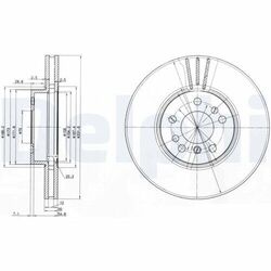 2x Bremsscheibe DELPHI BG3628 passend für BMW