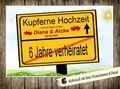 Schild Geschenk Individuell zum Hochzeitstag : 7 Jahre Ehe Kupferne Hochzeit 