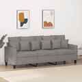 Sofa 3-Sitzer Loungesofa Couch Wohnzimmersofa Designsofa Creme Stoff vidaXL