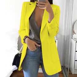 Damen Langärmelig Freizeit Mantel Jacke Büro Arbeit Anzug Blazer Übergröße Ein ⭐