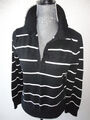 Esprit Damen Strick- V-Pullover Gardigan Gr.L schwarz/gestreift zu Jacke Hose