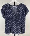 EDC ESPRIT Damen Gr. M 38 Bluse Shirt Schupfbluse navy blau Palmen Hawaii 8A8