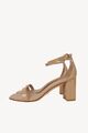 Stuart Weitzman Damen Schuhe Sandalen Gr. 37,5 Beige Leder Sommer Sandaletten