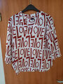 S. Oliver Bluse weiß - rot mit Schriftzug LOVE Gr. 3, top