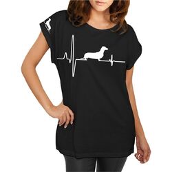 Frauen T-Shirt Dackel Herzschlag Dachshund Teckel deutsch jagdhund geschenk