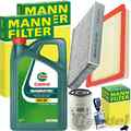 MANN INSPEKTIONSPAKET+CASTROL 5W30 ÖL passend für FORD FIESTA 5 FUSION 60-100 PS