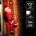 Weihnachtsmann Leiter 240cm LED Timer Dimmbar Nikolaus Weihnachten Santa Claus