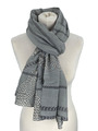 Tuch Schal Halstuch Scarf Umschlagtuch Damen Grau Lang Pieces Muster UVP 19,95€