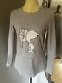 Pyjama Oberteil Pyjamaoberteil Langarm Grau Snoopy Peanuts Gr. XS