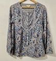 Fab *OSTEN mit ANOKHI* lila Blumenmuster Handblockdruck Tunika Kaftanjacke Top 12