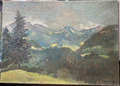 ::PAUL HILDENBRANDT *1904 ÖLGEMÄLDE BLICK IN EIN TAL °BERGE GIPFEL NATUR IDYLLE