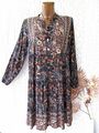 Schönes Ibiza Oversize Kleid Hängerchen BLUMEN PAISLEY MUSTER 36 38 40 42 schwar