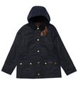 Barbour klassische marineblaue Mädchen gewachste Beadnell Jacke Mantel Blumenfutter Alter 10-11 L