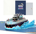 Pop up Karte Kreuzfahrschiff - 3D Schiff Gutscheinkarte Reise, Kreuzfahrt Gesche