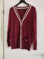 Khujo College Jacke Strickjacke rot Gr. L Bordeaux Rot