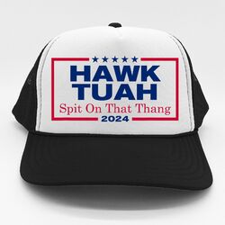 Hawk Tuah 24 Trucker Hat Funny Utah Girl Interview Cap Spit On That Thang