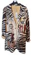 Wildlederoptik Mantel Print Blazer Longjacke 36 38 40 Ital. Mode