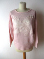 Malina Wong Damen Pullover Gr. 40 rosa langarm Motiv=Adler