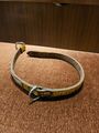 Hundehalsband Katze Halsband Lederhalsband Vintage Leder gelb 46 cm L DM 12 cm