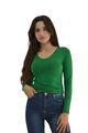 Body lang arm T shirt Damen Royyen K-201 Baumwolle V Ausschnitt Sweatshirt