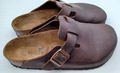 BIRKENSTOCK BROWN WAXY LEATHER BOSTON CLOGS - UK 5, EUR 38 REGULAR