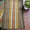 Scandinavian handwoven small  table runner, hand woven 60s