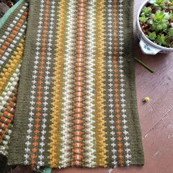 Scandinavian handwoven small  table runner, hand woven 60s