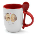 Tasse mit Löffel Eule Liebe - Geschenk Eulen Tassen Tasse mit Spruch Kaffeetasse