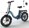 HITWAY 20 Zoll Elektrofahrrad E-Bike Klapprad Fat Tire Pedelec Cityräder 7-Gang