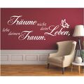 Wandtattoo Träume nicht dein Leben Lebe Traum Spruch Wanddeko Wandaufkleber b