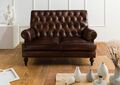 Sofa 2-Sitzer Echtleder 140x84x94 braun CHESTERFIELD #106