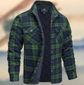 Lumberjack Warm Hoodie Herren Plaid Arbeitsjacke Kapuze Karohemd Holzfällerhemd