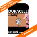 1 x CR2430 Duracell Lithium Knopfzelle DL2430 270mAh 3V Batterie Coin 1 x 1er