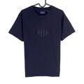 GANT Herren Marineblau Tonal Archive Shield Rundhals Kurzarm T-Shirt GRÖSSE S