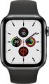 Apple Watch Series 5 GPS + Cell 44 mm Stahlgehäuse schwarzes Sportarmband